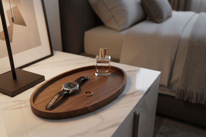 Black Walnut Oval Everything Tray - NW Timber Studio