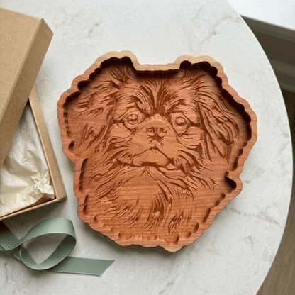 Solid Cherry Wood Pekingese Catch-All Tray – Version 2 - NW Timber Studio
