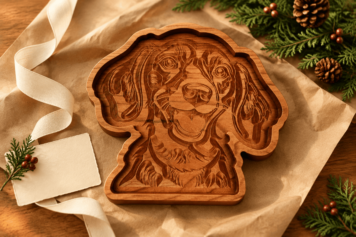 Solid Cherry Wood Dachshund Catch-All Tray - NW Timber Studio