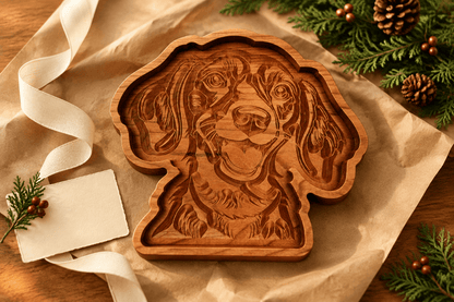 Solid Cherry Wood Dachshund Catch-All Tray - NW Timber Studio