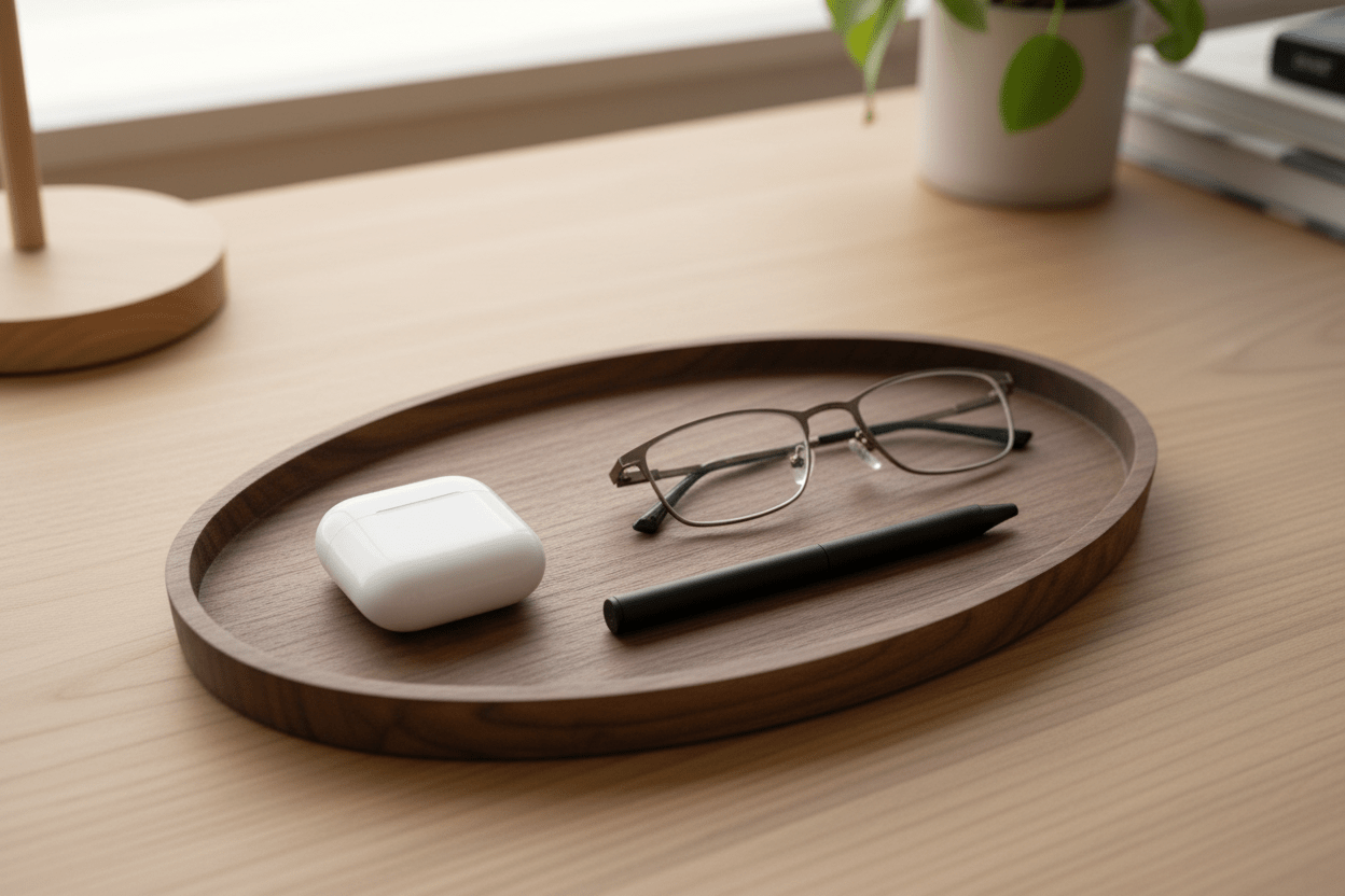 Black Walnut Oval Everything Tray - NW Timber Studio