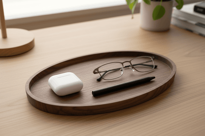 Black Walnut Oval Everything Tray - NW Timber Studio