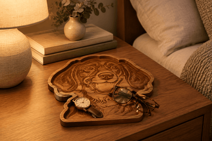 Solid Cherry Wood Dachshund Catch-All Tray - NW Timber Studio
