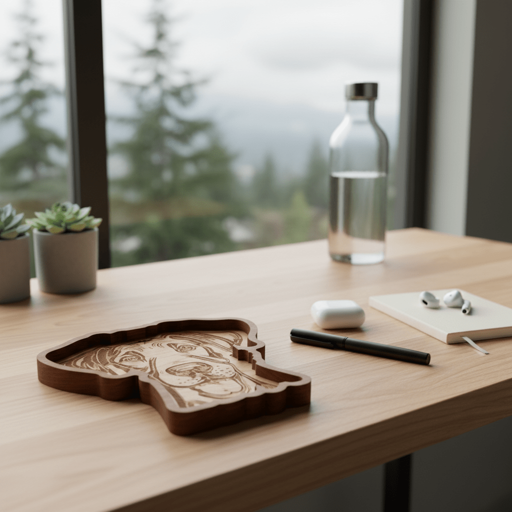 Great Dane Catch-All Tray Cherry Wood v2 - NW Timber Studio